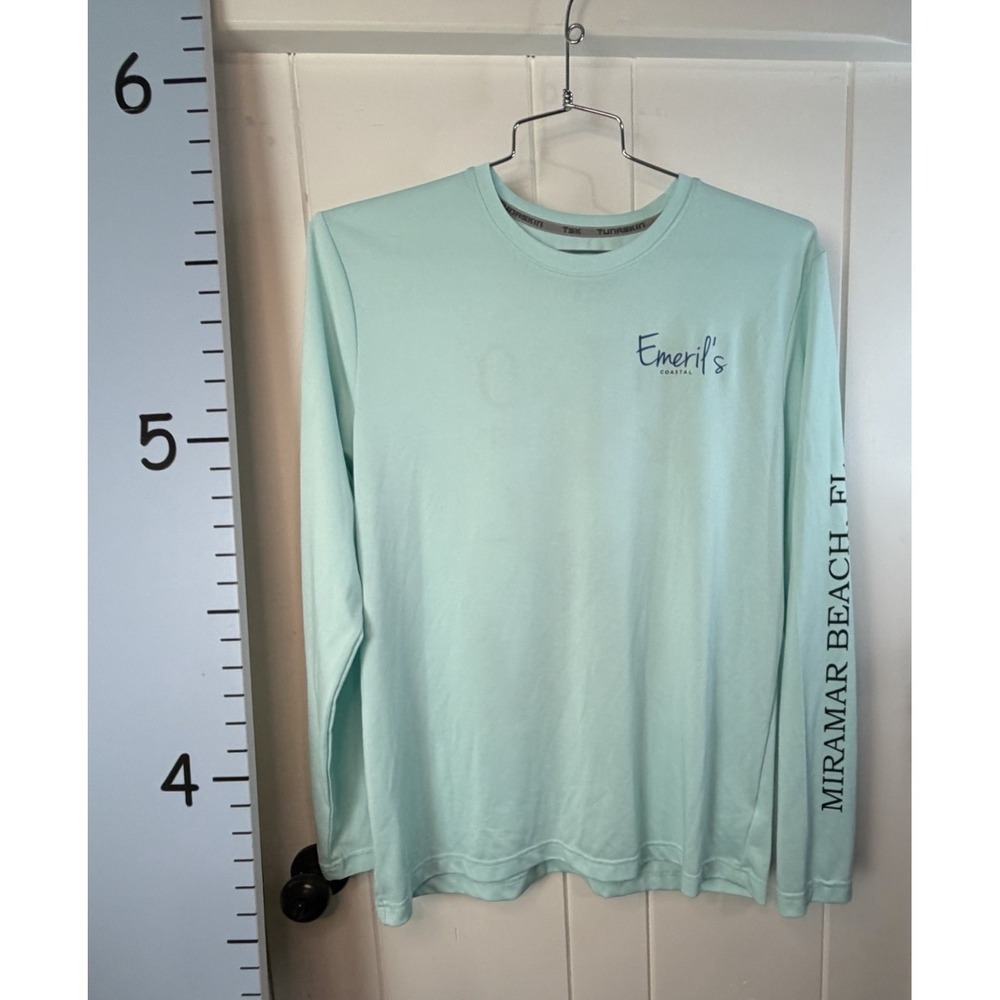 Tunaskin Fishing Graphic Long Sleeve Lightweight‎ Crew T-Shirt Men's Large Blue